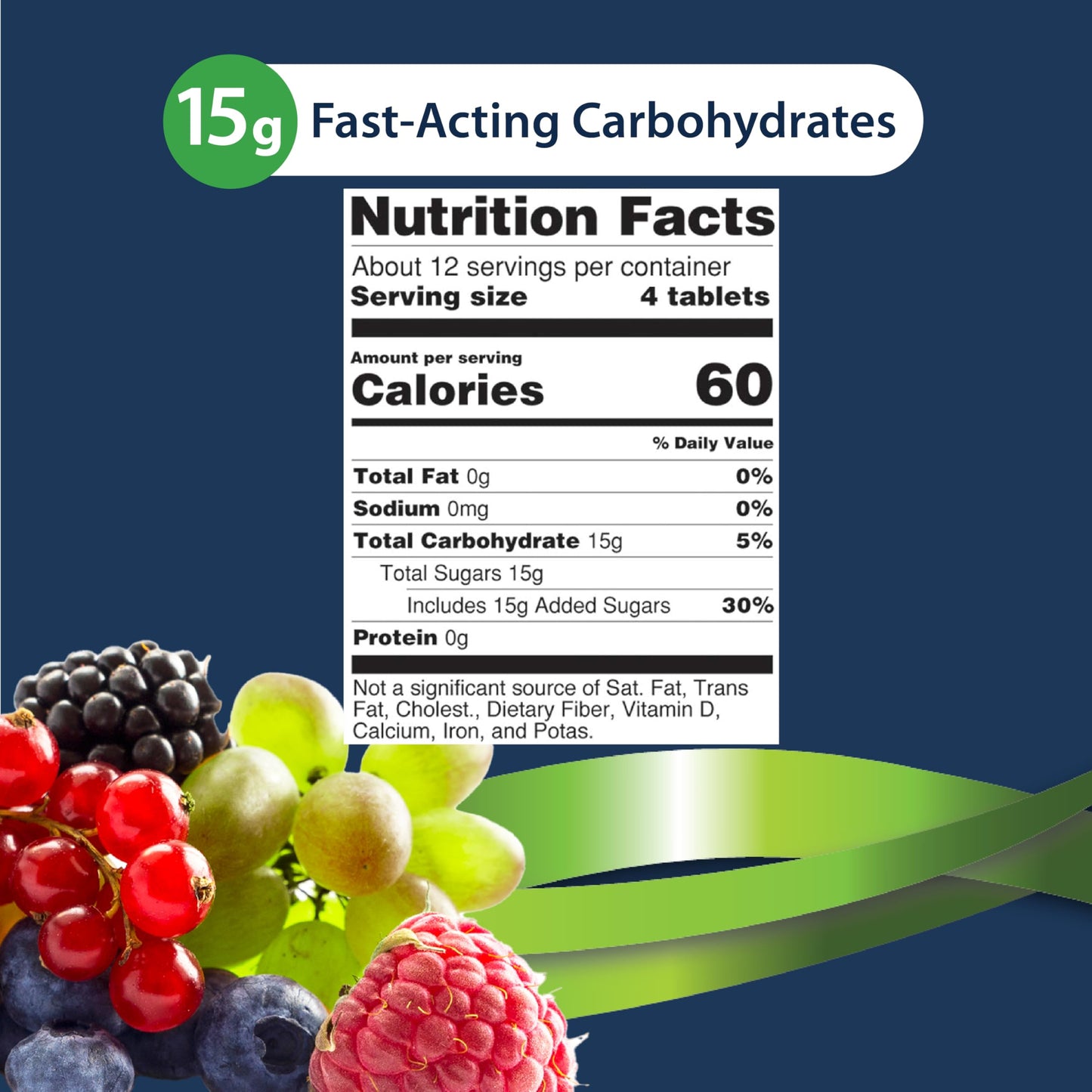 TRUEplus Glucose Tablets, Grape, Raspberry, Orange Flavors, 50 Count | Chewable Tablets, 15g Fast-Acting Carbohydrates, Fat Free, Gluten Free, Boosts Energy, Great Tasting and Easy to Use