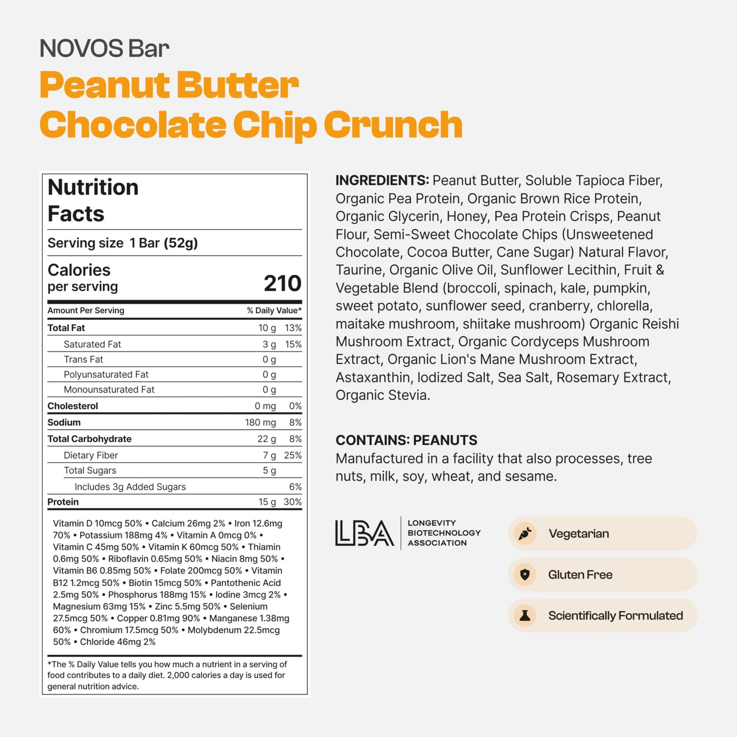 Novos Longevity Protein Bar | 15g Protein, 20 Superfoods, 5 Longevity Ingredients for Men & Women | Supports Skin, Mind & Mood | Mixed Berry Crunch (12-Pack)