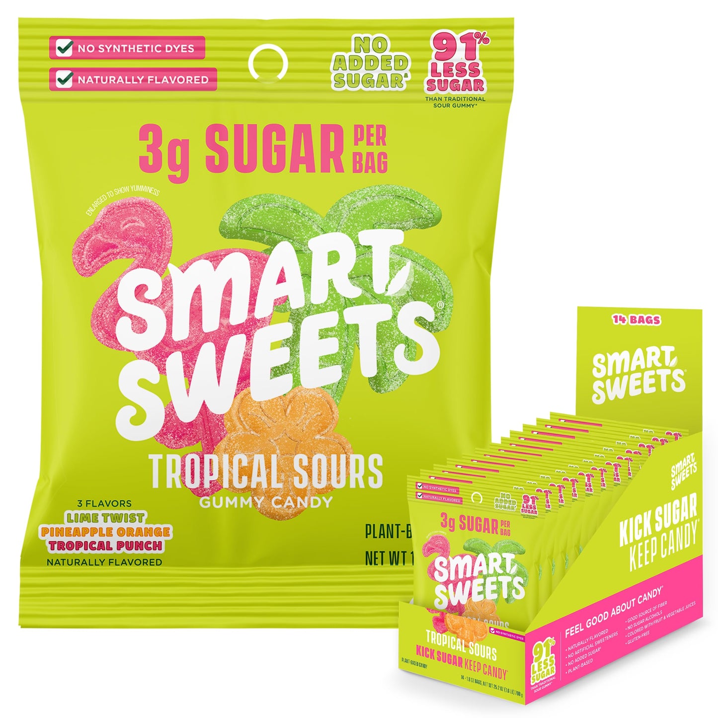SmartSweets Sweet Fish, Low Sugar Gummy Candy (3g), Low Calorie (130), Gluten-Free -1.8oz (Pack of 12) Packaging may vary