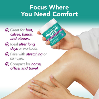 Owell Naturals Neuropathy Cream Extra Strength – Fast Absorbing Cooling for Leg, Feet & Hands – Advanced Soothing Formula with Aloe Vera, Arnica, MSM & Vitamin B6 – Made in USA, 2 fl oz