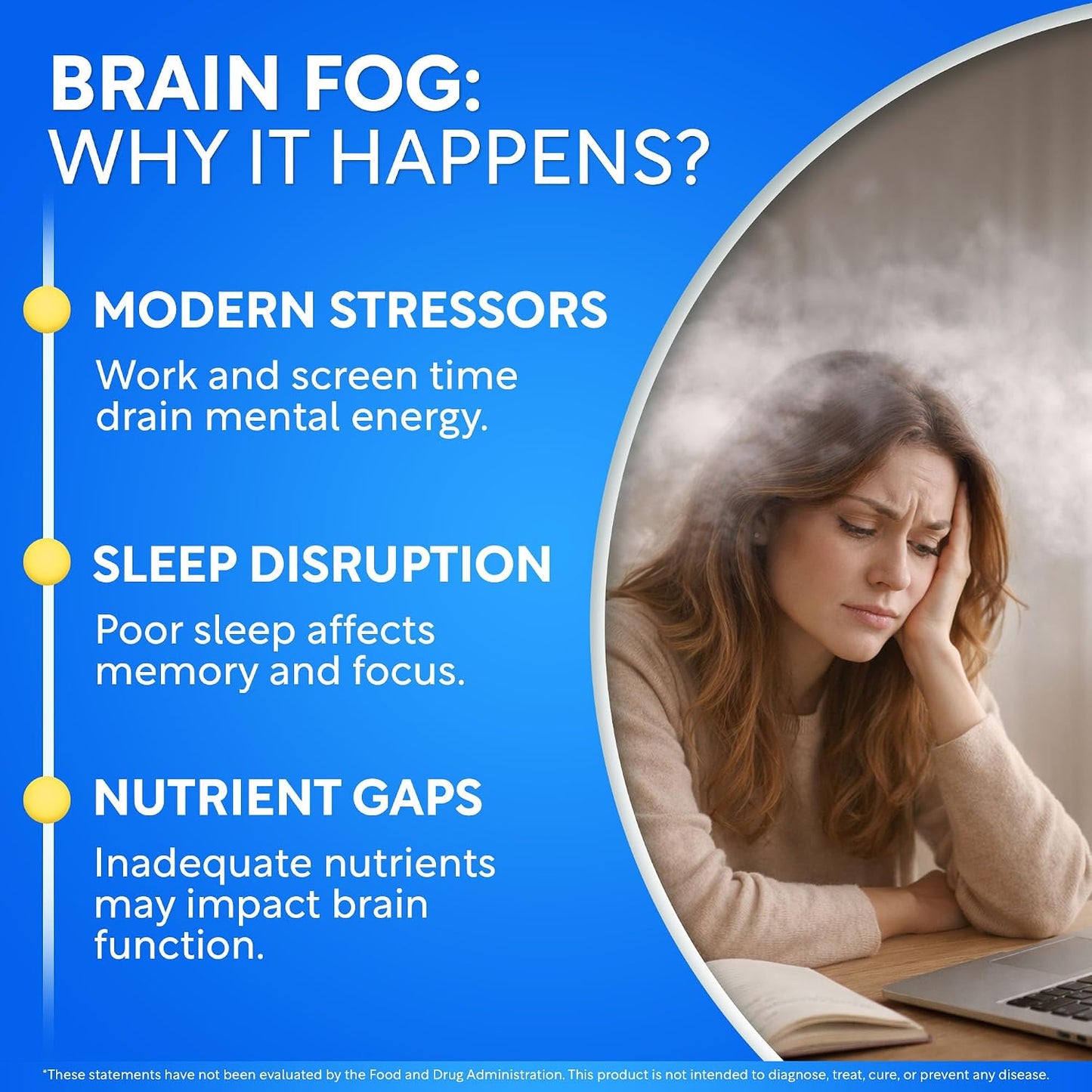Brain Fog Supplement for Women – Memory & Focus Support for Perimenopause and Menopause – Cognitive Support with Phosphatidylserine, CognatiQ & L-Theanine – Brain Health Capsules – 60 Count