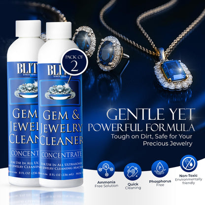 Blitz Gem & Jewelry Cleaner Concentrate Refill for Ultrasonic Machines 8 oz