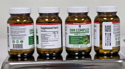 DIM Complex 300mg with BioPerine Supports Hormone Balance 60 Vegan Capsules
