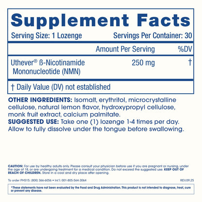 ProHealth NMN Pro Lozenges, 30 Lozenges | Uthever® NMN, NAD+ Precursor for Cellular Energy, Mitochondrial Support & Healthy Aging, USA Manufactured, Triple Lab-Tested