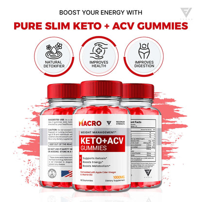 Macro Keto ACV Gummies Advanced Apple Cider Vinegar Vitamin Supplement