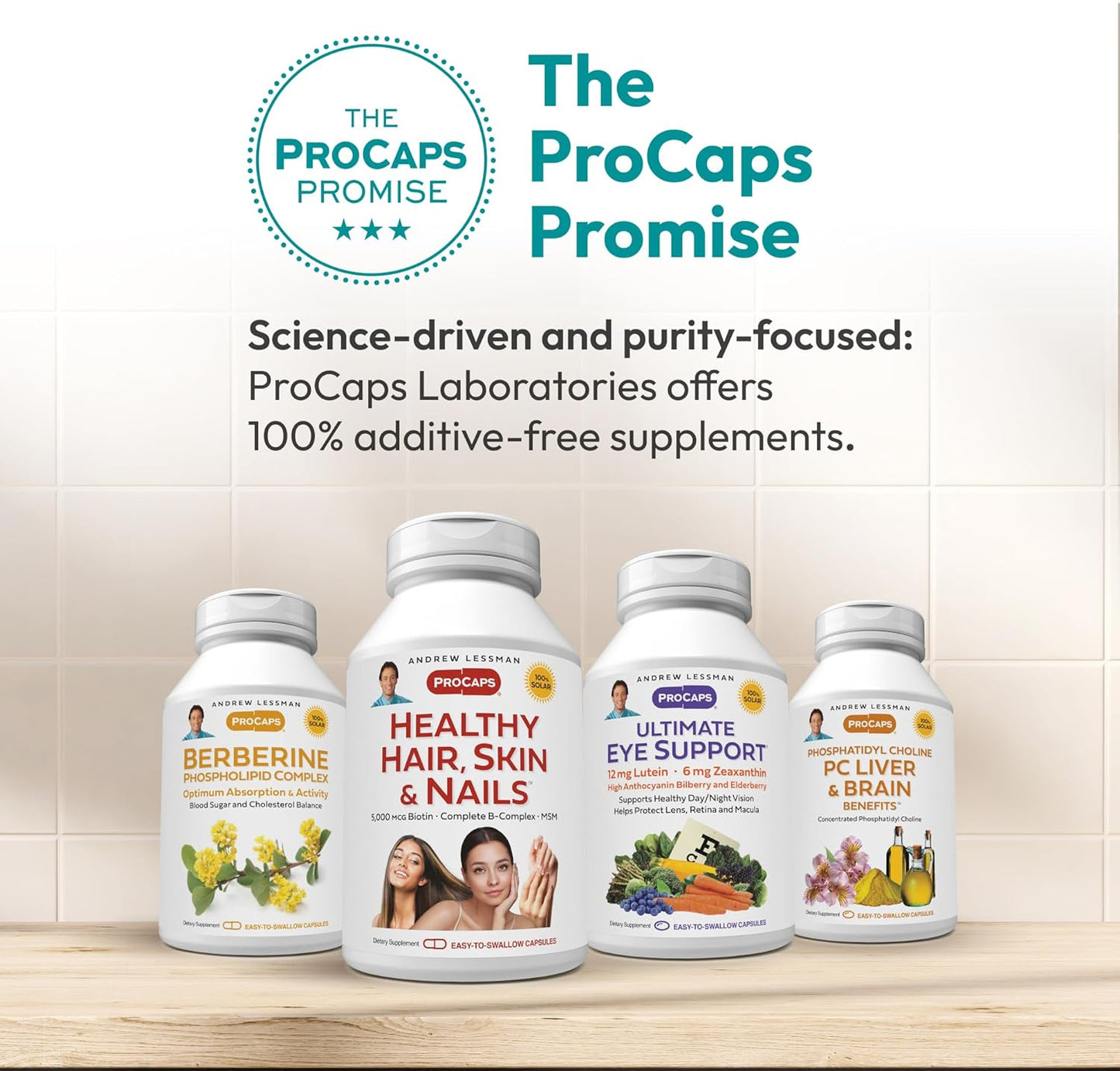Andrew Lessman ProCaps Zinc 30mg with L-Lysine 60 Capsules | Chelated Zinc Citrate for enhanced absorption with L-Lysine. Supports immune, skin & enzyme function.