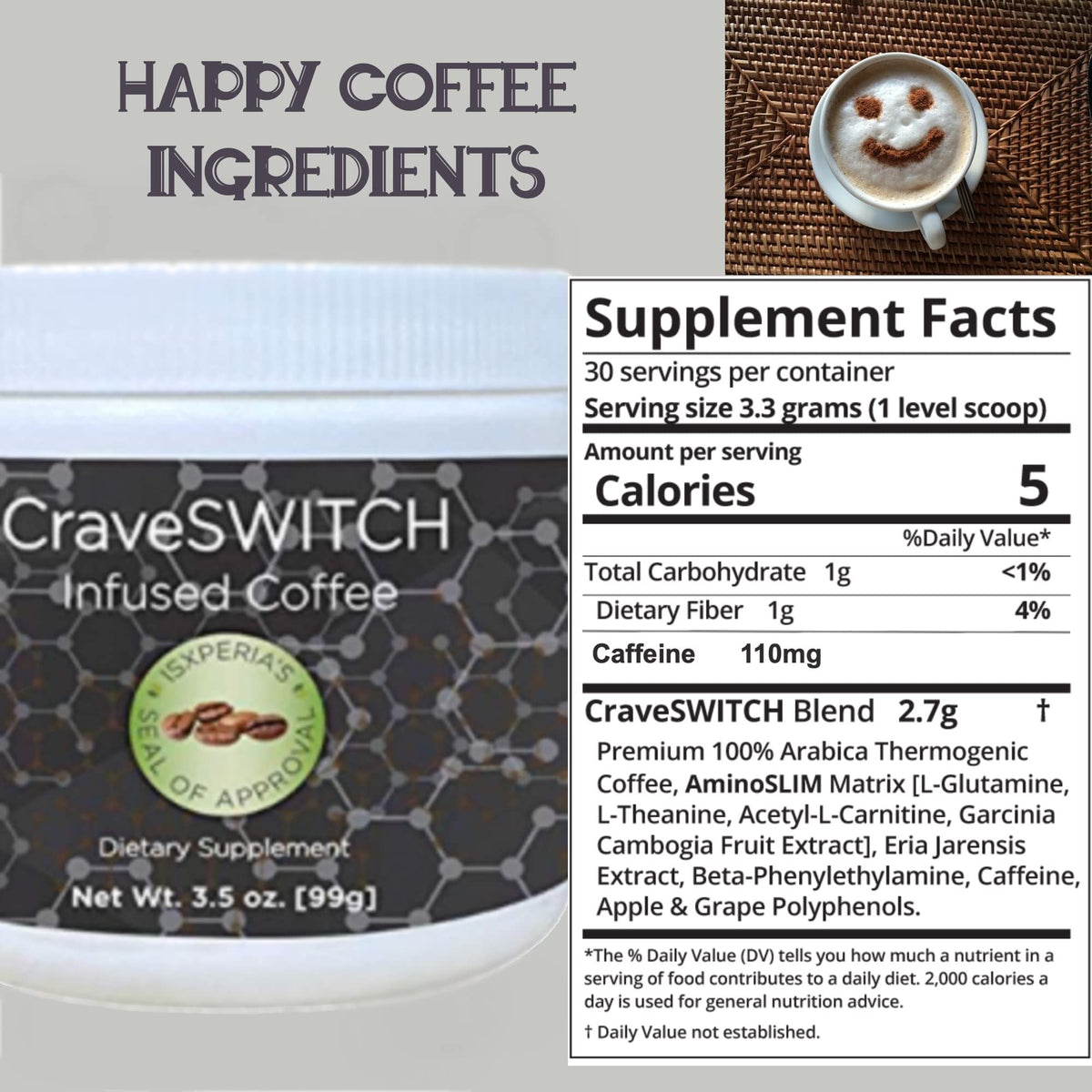isXperia CraveSWITCH Bold Coffee - Colombian Arabica Coffee with Antioxidants
