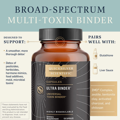 Quicksilver Scientific Ultra Binder - Multi Toxin Binder with Bentonite Clay Powder