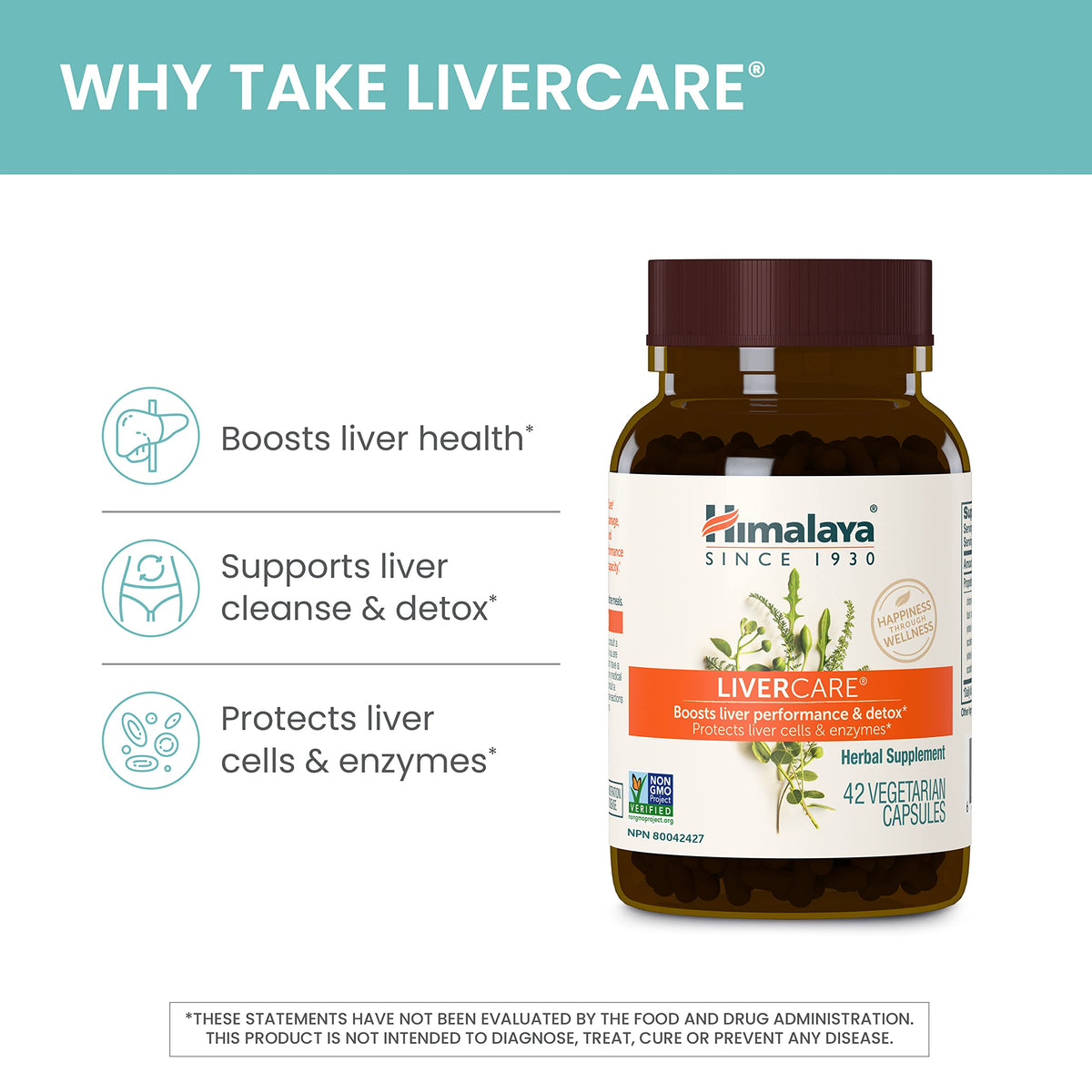 Himalaya LiverCare For Liver Support, 375 mg, 180 Capsules, 90 Day Supply