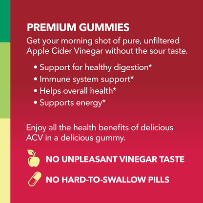 Organic Apple Cider Vinegar Gummies Detox | The Mother Enzyme | ACV Gummy