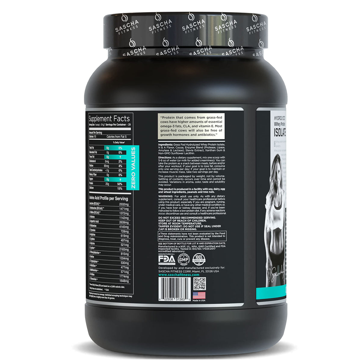 SASCHA FITNESS Hydrolyzed Whey Protein Isolate,100% Grass-Fed (2 Pounds, Cookies