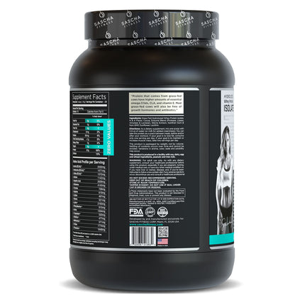SASCHA FITNESS Hydrolyzed Whey Protein Isolate,100% Grass-Fed (2 Pounds, Cookies