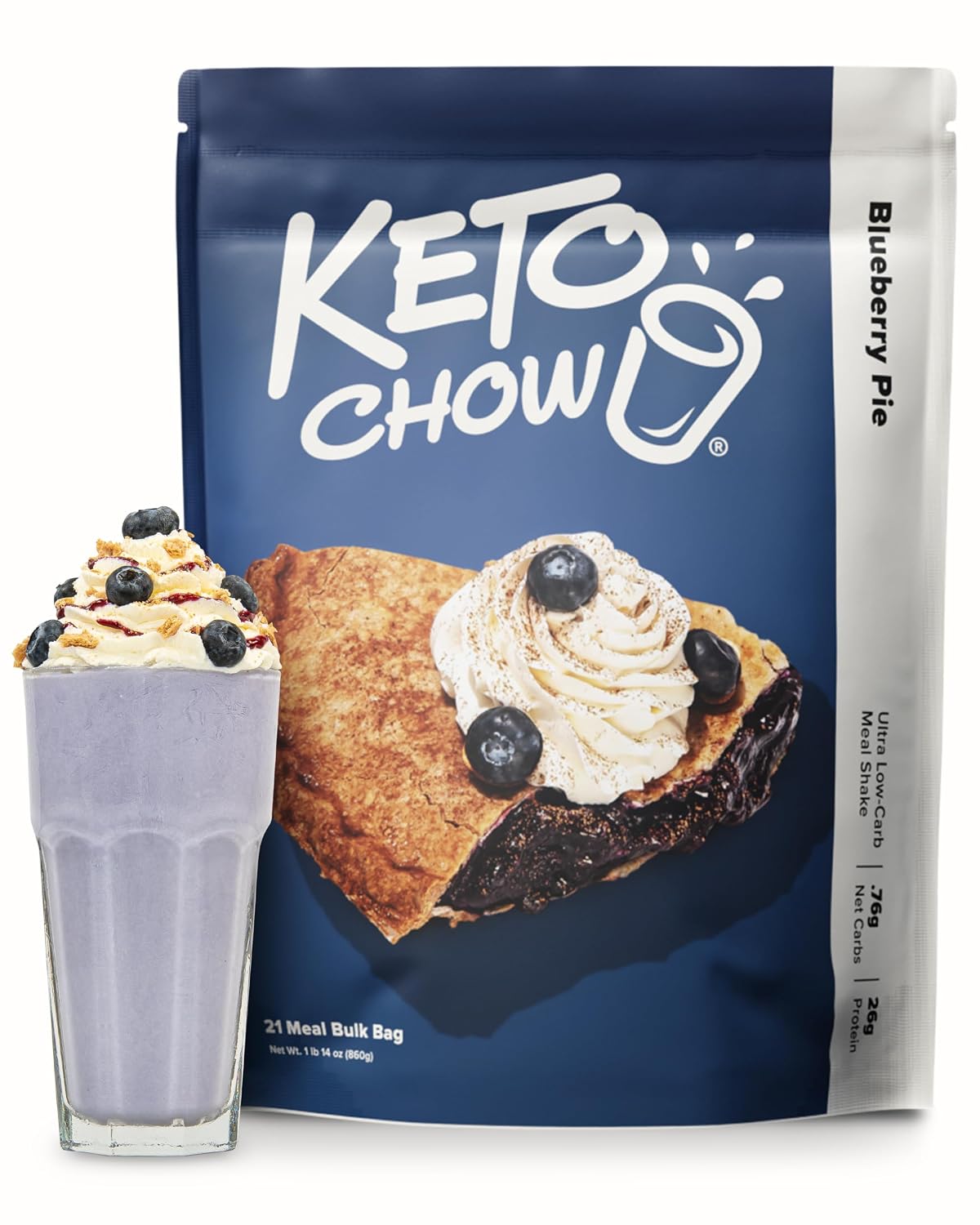 Keto Chow Chocolate Meal Replacement Shake Powder, 21 Meals