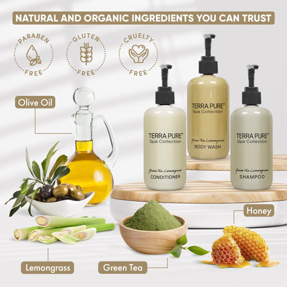 Terra Pure 1-Shoppe | Spa Collection 15 Piece Ecobox All-In-Kit | Green Tea Lemongrass