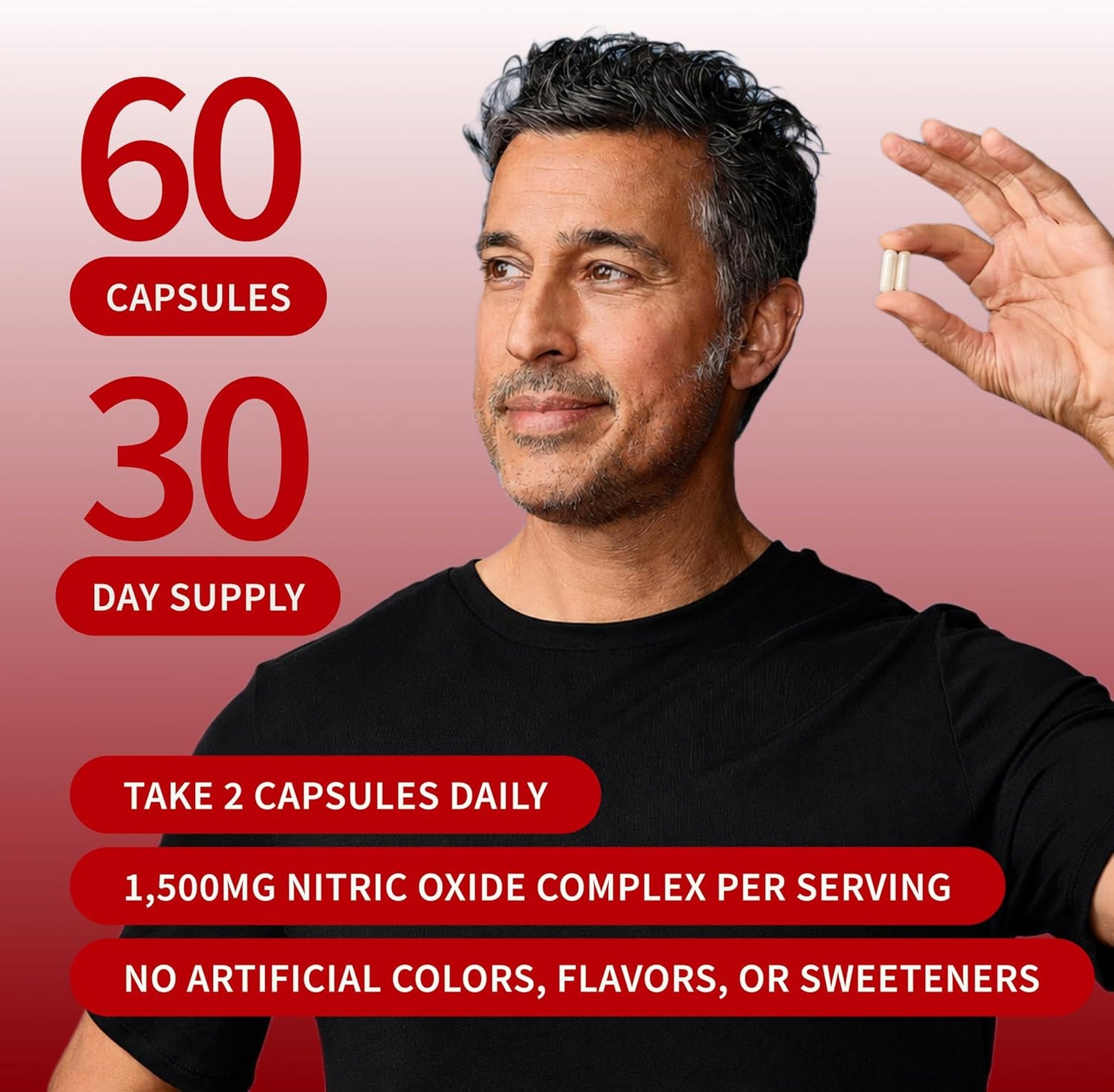Snap Supplements Nitric Oxide Booster for Men & Women, 60 Vegan Capsules | Nitric Oxide Supplement, L-Citrulline + 3 Forms of L-Arginine for Stamina, Endurance & Circulation, Caffeine-Free Pre-Workout