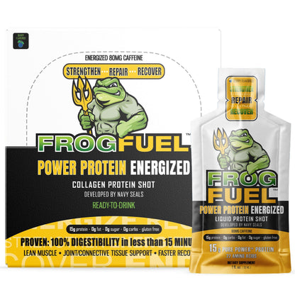Frog Fuel Power Energized Complete Protein Shot, 15g Protein Nano-Hydrolyzed Grass 