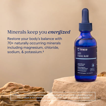 Trace Minerals Ionic Fulvic Acid Mineral Drops, 250mg, 2 fl oz, 59 Servings