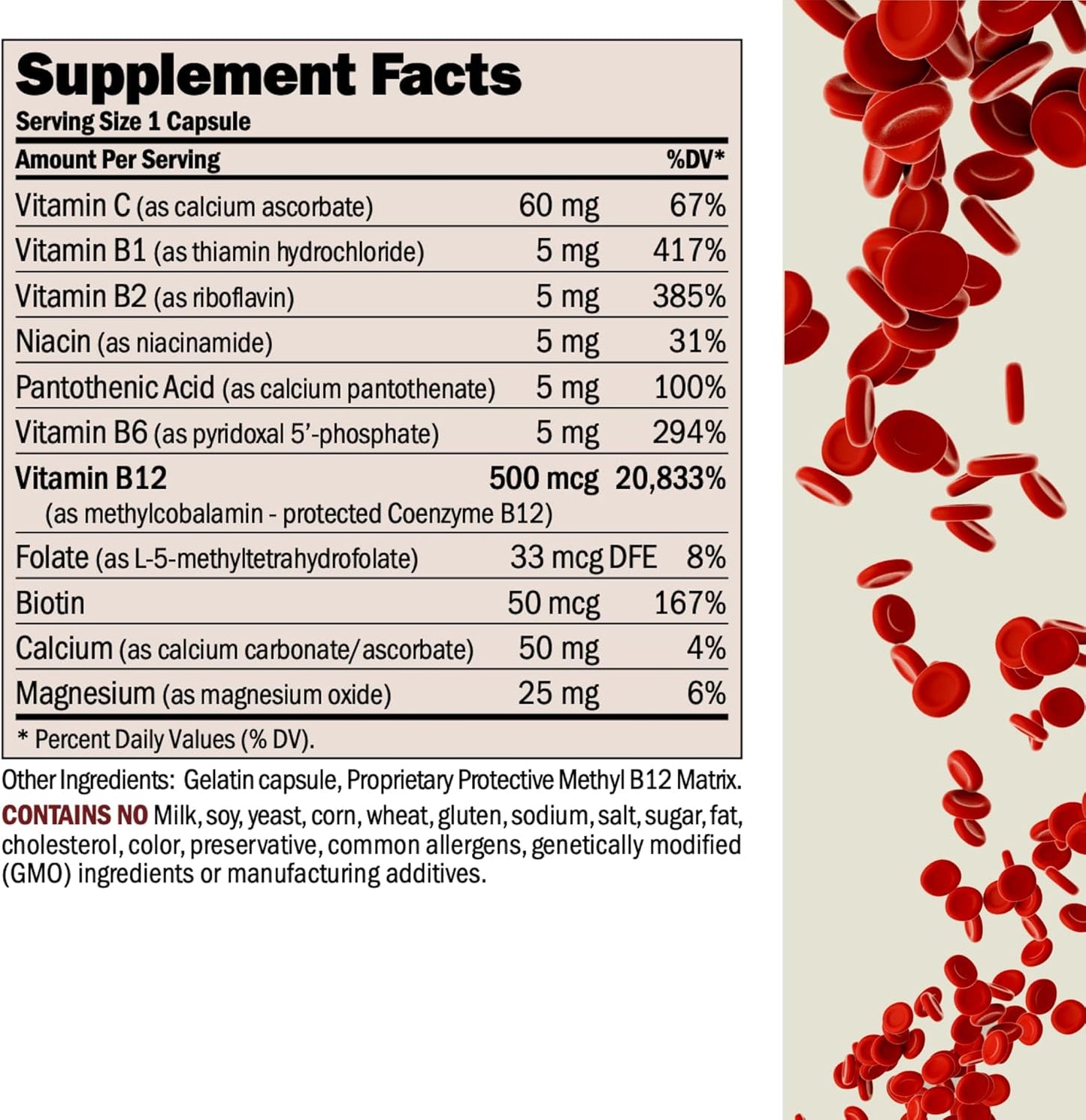 ANDREW LESSMAN ProCaps Vitamin B12 500 mcg with B-Complex 180 Capsules | Absorption-protected Methylcobalamin with B-Complex supports energy, brain, heart and nervous system health.