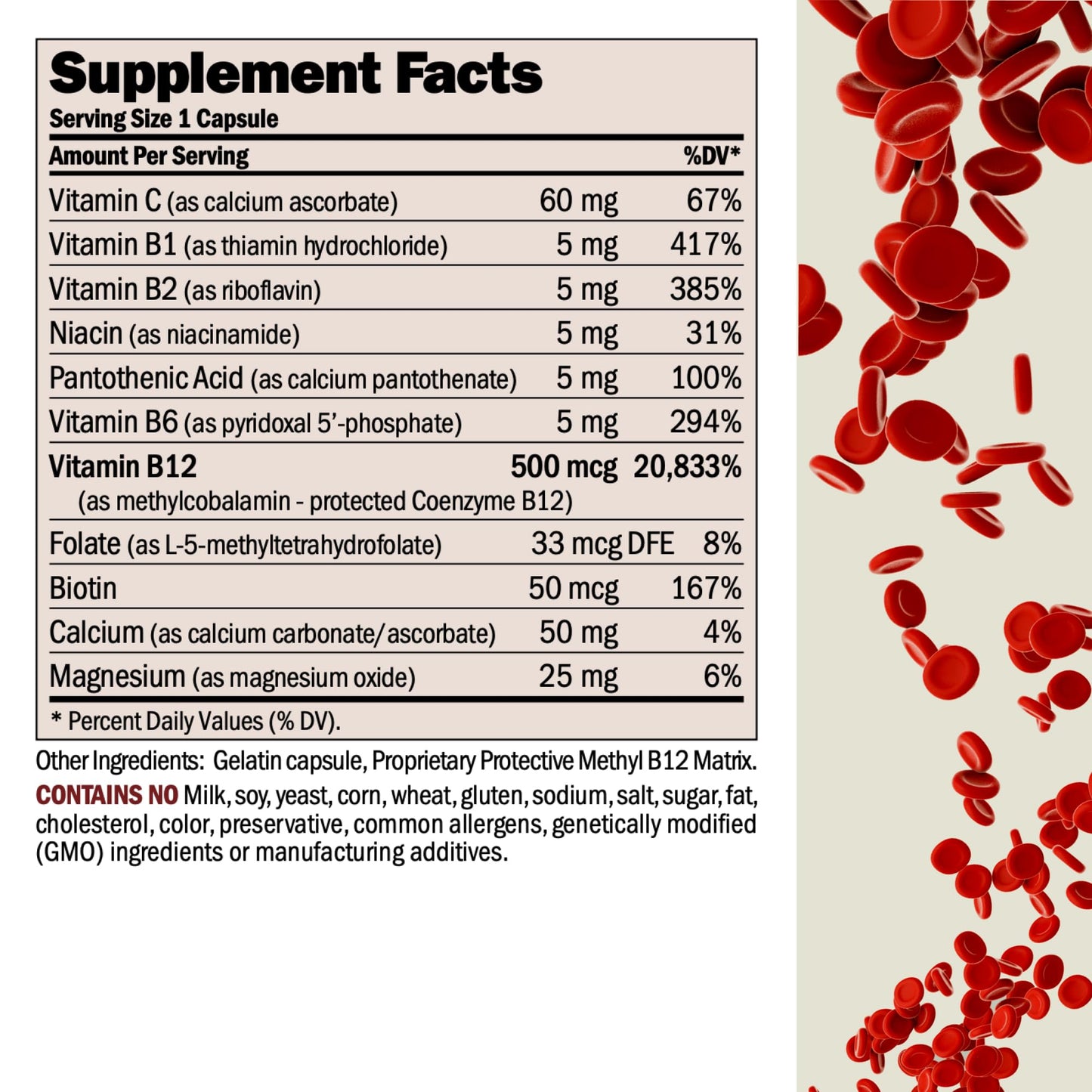 ANDREW LESSMAN ProCaps Vitamin B12 500 mcg with B-Complex 180 Capsules | Absorption-protected Methylcobalamin with B-Complex supports energy, brain, heart and nervous system health.