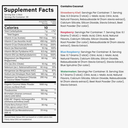BEAM Glow Hormone Support & Cortisol Supplement for Women - Daily Vitamins for Women with Ashwagandha, Selenium, Zinc, Vitamin A, Biotin for Cycle Health, Mood & Energy, Strawberry Kiwi, 15 Servings