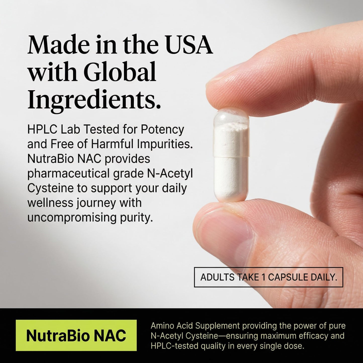 NutraBio N-Acetyl Cysteine Supplement (NAC) - 90 Capsules, 600mg Each - Powerful Anti-Oxidant - Immune Support - Boost Glutathione