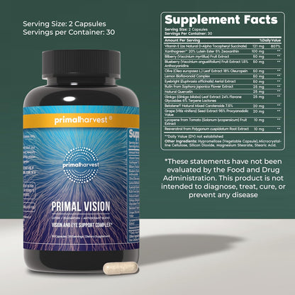 Primal Harvest Vision – Daily Vegetarian Friendly Supplement, Gluten & Dairy Free