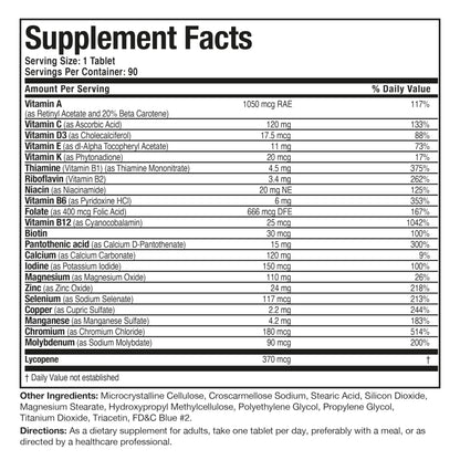 Bronson ONE Daily Mens 50+ Complete Multivitamin Multimineral, 180 Tablets | Once-Daily, Targeted Nutrition For Active Men Over 50, Non-GMO, Gluten-Free, Soy-Free