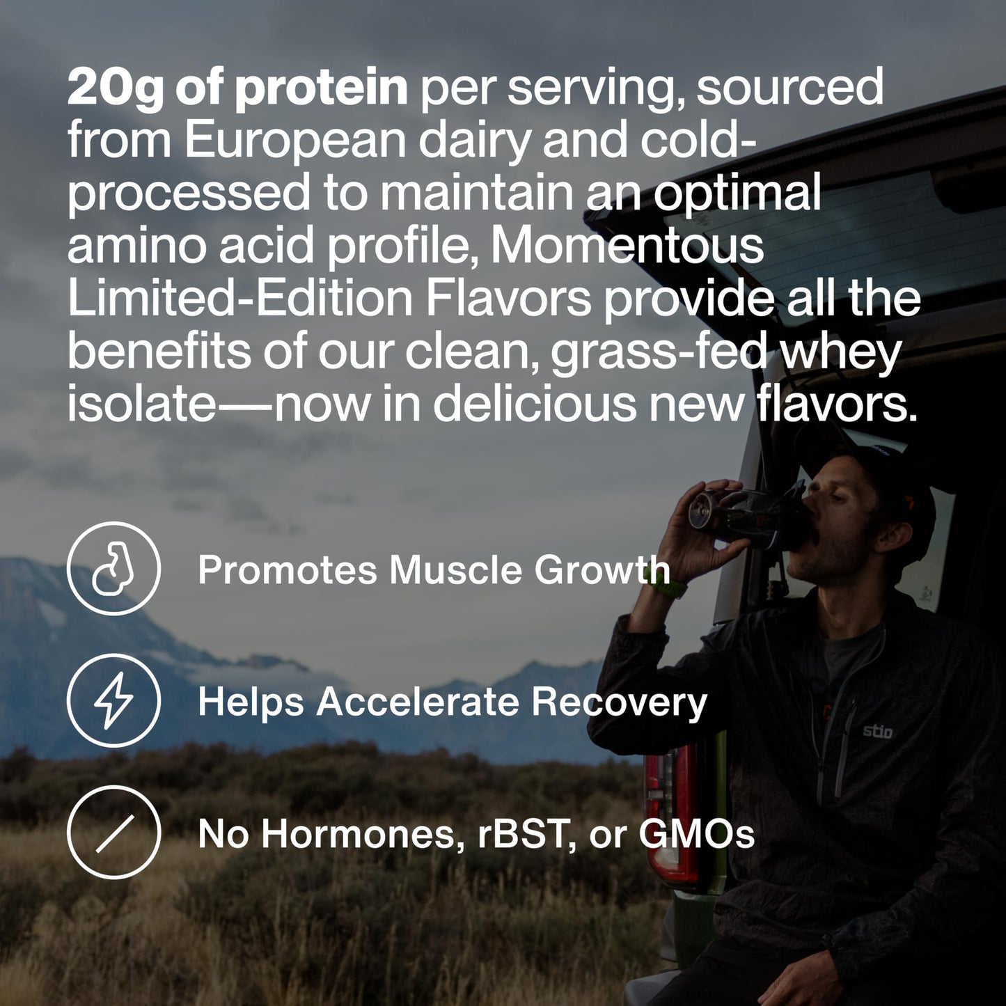 Momentous Essential Grass-Fed Whey Protein Powder - 20 g Whey Isolate Protein - NSF Certified for Sport - Gluten-Free - 25 Servings for Essential Everyday Use - Vanilla - Package May Vary