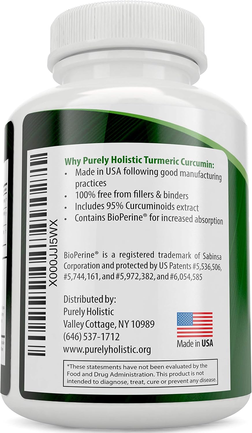 Turmeric Curcumin Supplement, Black Pepper, 95% Curcuminoid, 4 Month Supply | High-Absorption Formula, 700mg Per Serving, Once-Daily Turmeric with Black Pepper Curcumin Supplements, Non-GMO, 120 Capsules