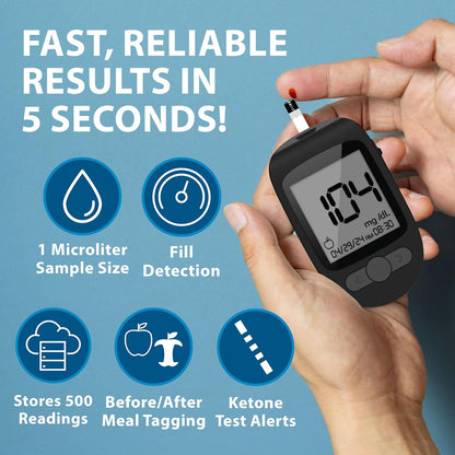 TRUEplus 50ct Tropical Glucose Tablets and TRUENESS Blood Glucose Meter Bundle - Monitor, Case, 100 Test Strips, 100 Lancets, Lancing Device