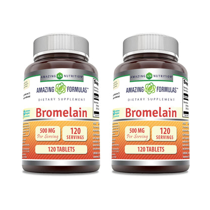 Amazing Formulas Bromelain 500 Mg | Tablets Supplement | Non-GMO | Gluten-Free | Made in USA (Pack of 1 | 240 Count)
