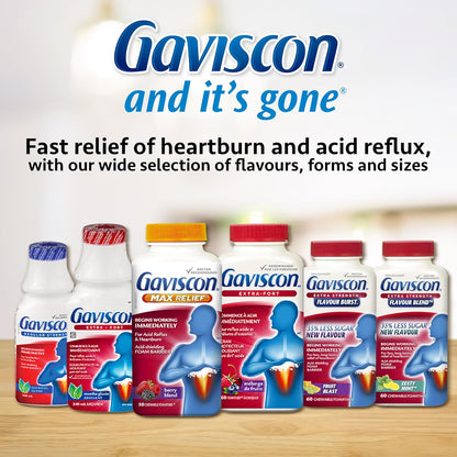Gaviscon Regular Strength Fruit Antacid 100 Tablets