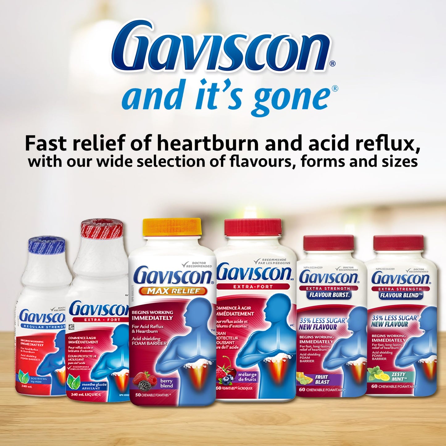 Gaviscon Extra Strength Fruit Antacid 60 Tablets