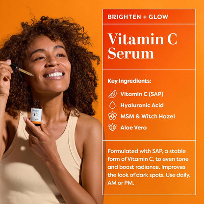 TruSkin Serum Trio with Vitamin C, Retinol & Hyaluronic Acid, 1 fl oz Each | Complete anti aging AM, PM & all-day skincare routine with coordinated serums to brighten, smooth & hydrate skin