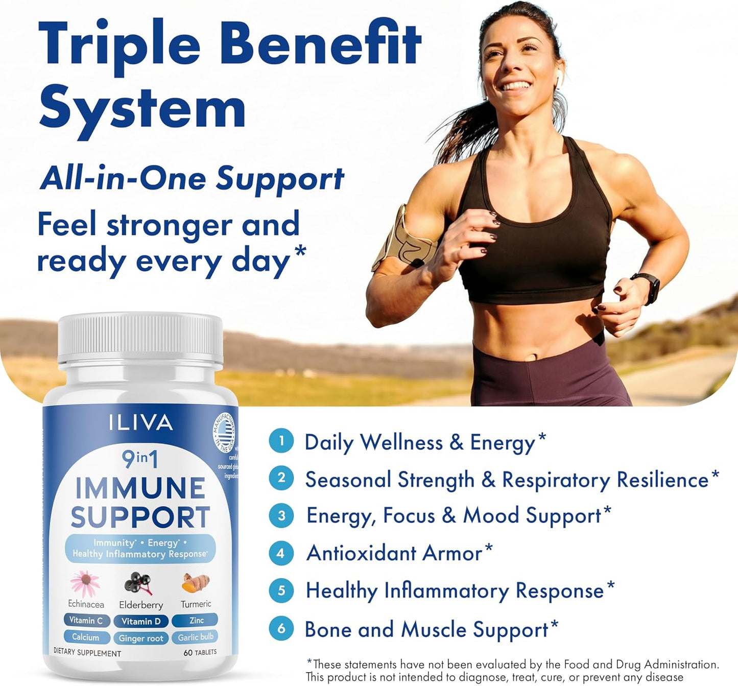 by INDICAID 9-in-1 Immune Support Supplement: Boost Respiratory Immunity with Clean Recipe of 9 Ingredients. Made in US by NSF Certifed Manufacturer. 60 Tablets. Feel the Difference in 30 Days
