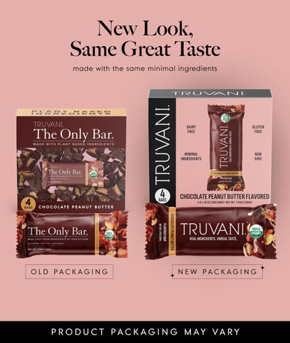 Truvani Plant Based Snack Bars | Variety | 12 Pack | Vegan | 5-8g Protein | USDA Organic and Vegan | Dairy, Soy, and Gluten Free | Individually Wrapped