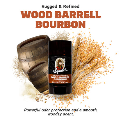 Dr. Squatch Natural Deodorant for Men 4 Pack Wood Barrel Bourbon – Odor-Squatching