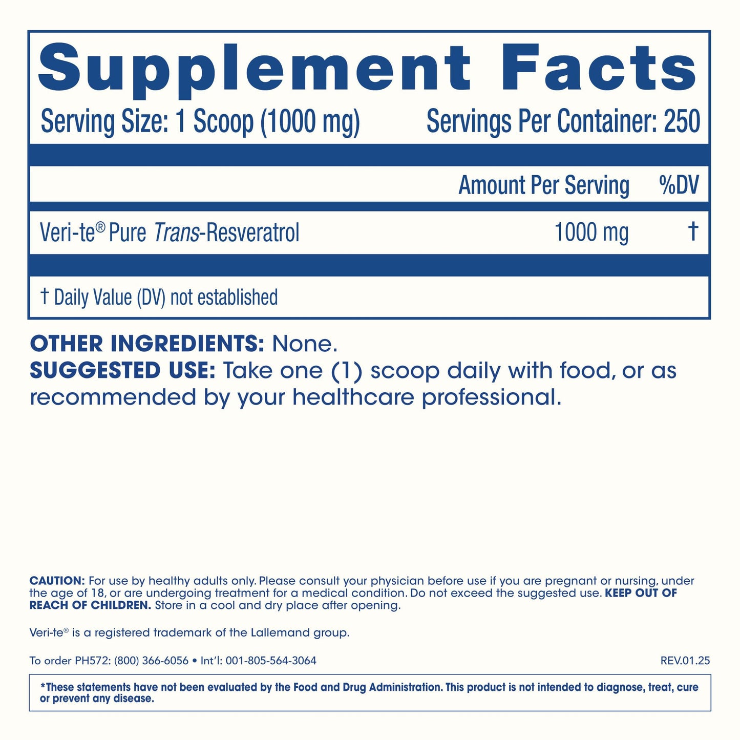 ProHealth Longevity Bulk Trans Resveratrol Powder 100 Grams - Pure Pharmaceutical Grade, 1000 mg per Scoop, Superior Absorption and Bioavailability