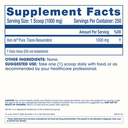ProHealth Longevity Bulk Trans Resveratrol Powder 100 Grams - Pure Pharmaceutical Grade, 1000 mg per Scoop, Superior Absorption and Bioavailability