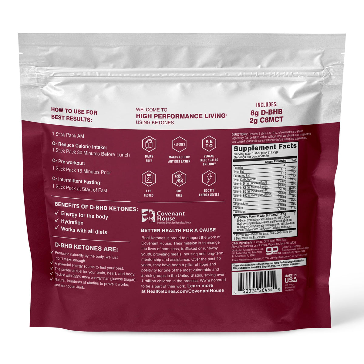 Real Ketones MCT & BHB Exogenous Ketones Drink Mix Packets Elevate Keto Electrolytes