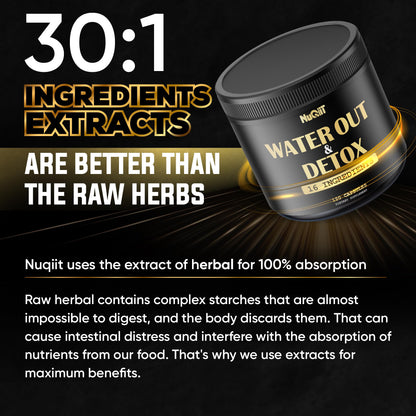 Nuqiit Water Out Supplement with Dandelion Root 12000mg Apple Cider Vinegar 4500mg & More