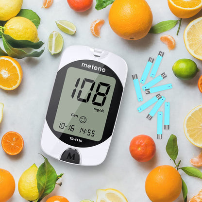 Metene TD-4116 Blood Glucose Monitor Kit, 100 Glucometer Strips