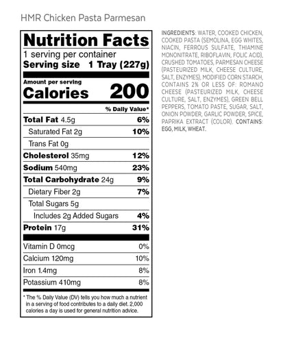 HMR Chicken Pasta Parmesan Entrée | Pre-packaged Lunch or Dinner to Support Weight