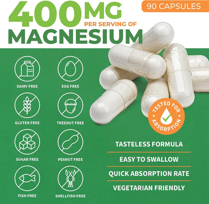 ForestLeaf Riboflavin & Magnesium Migraine Supplement - Riboflavin 400mg for Headache Relief - Ultimate Magnesium Glycinate Bundle with B2 Vitamin 400mg for Headache Migraine Relief Capsules