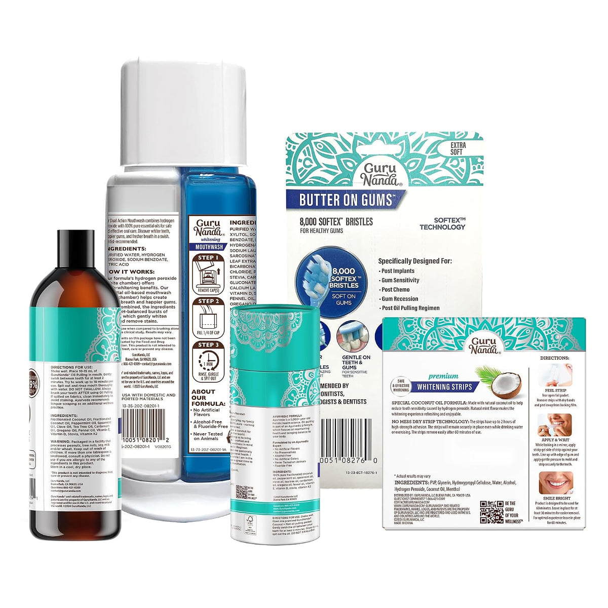 GuruNanda Total Smile Makeover Oral Care Kit, Teeth Whitening Kit(Regular)