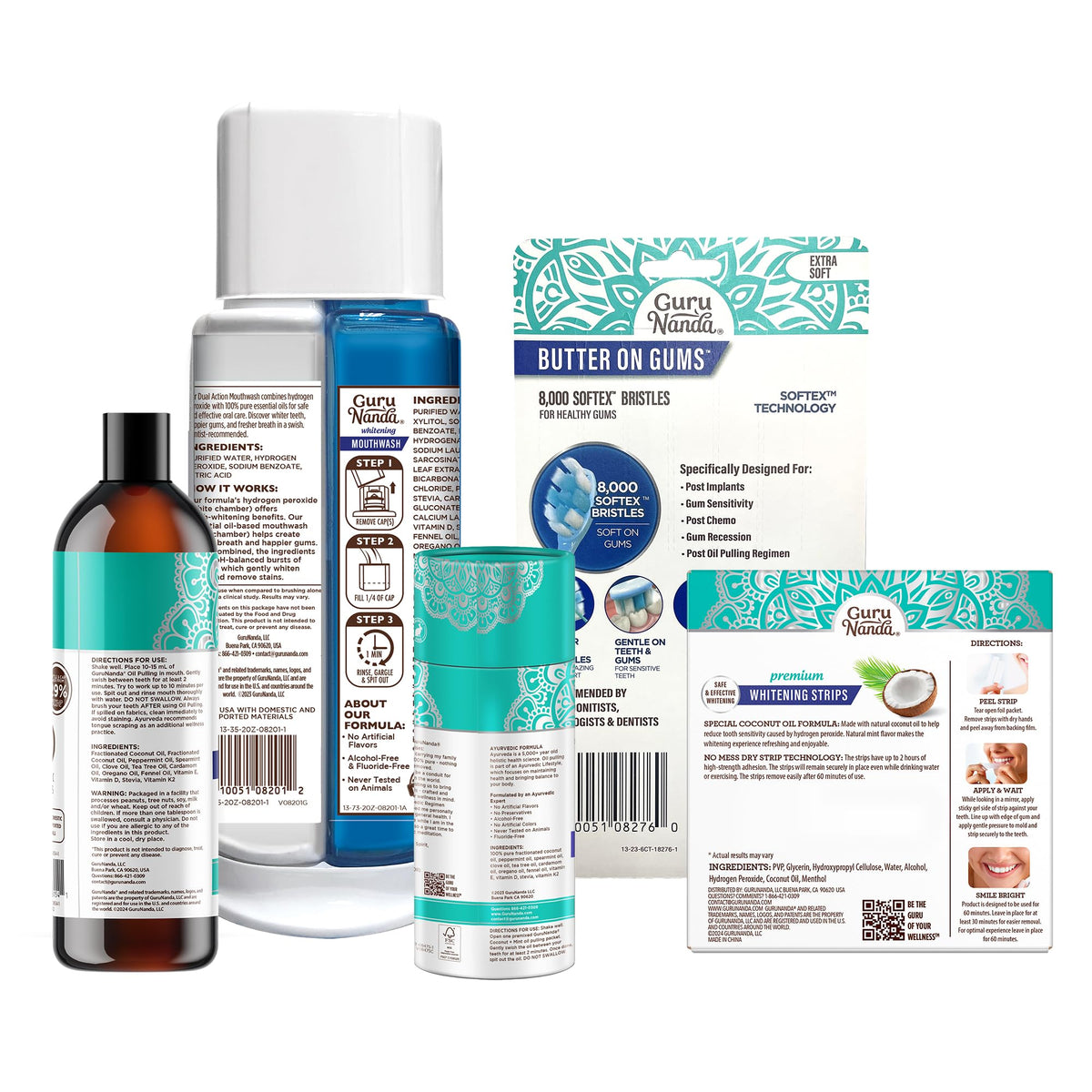 GuruNanda Total Smile Makeover Oral Care Kit, Teeth Whitening Kit(Regular)