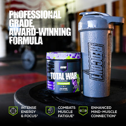 REDCON1 Total War Pre Workout Powder, Blue Lemonade - Beta Alanine + Citrulline Malate
