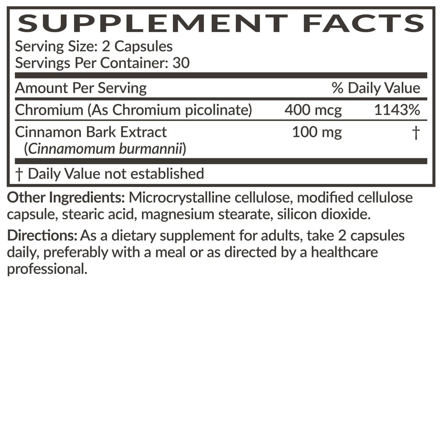Futurebiotics Cinnamon Plus Chromium Picolinate Supplement, High Potency Chromium, Non-GMO, 120 Vegetarian Capsules