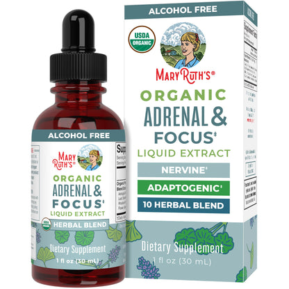 MARYRUTH'S Kids Focus & Attention Drops | USDA Organic Drops | Ginkgo Biloba | Rhodiola Root & Licorice Root | Adaptogenic | Calm | Vegan | Non-GMO | Gluten Free | 30 Servings