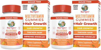 MaryRuth's Multivitamin + Hair Growth Gummies | with Lustriva® | Biotin 10000mcg | B Vitamins | Formulated for Thicker Hair, Wrinkles, Fine Lines, Skin Care | Ages 18+ | 30 Servings